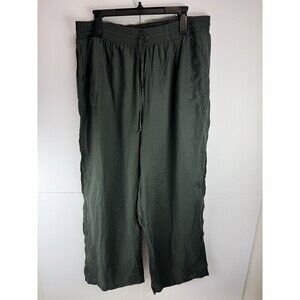 Allen Allen 100% Linen Green Pull On Pants Size: 3X